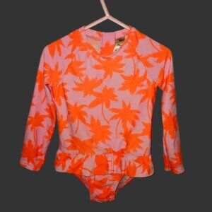 Toddler Long Sleeve Swimsuit with Ruffle Skirt